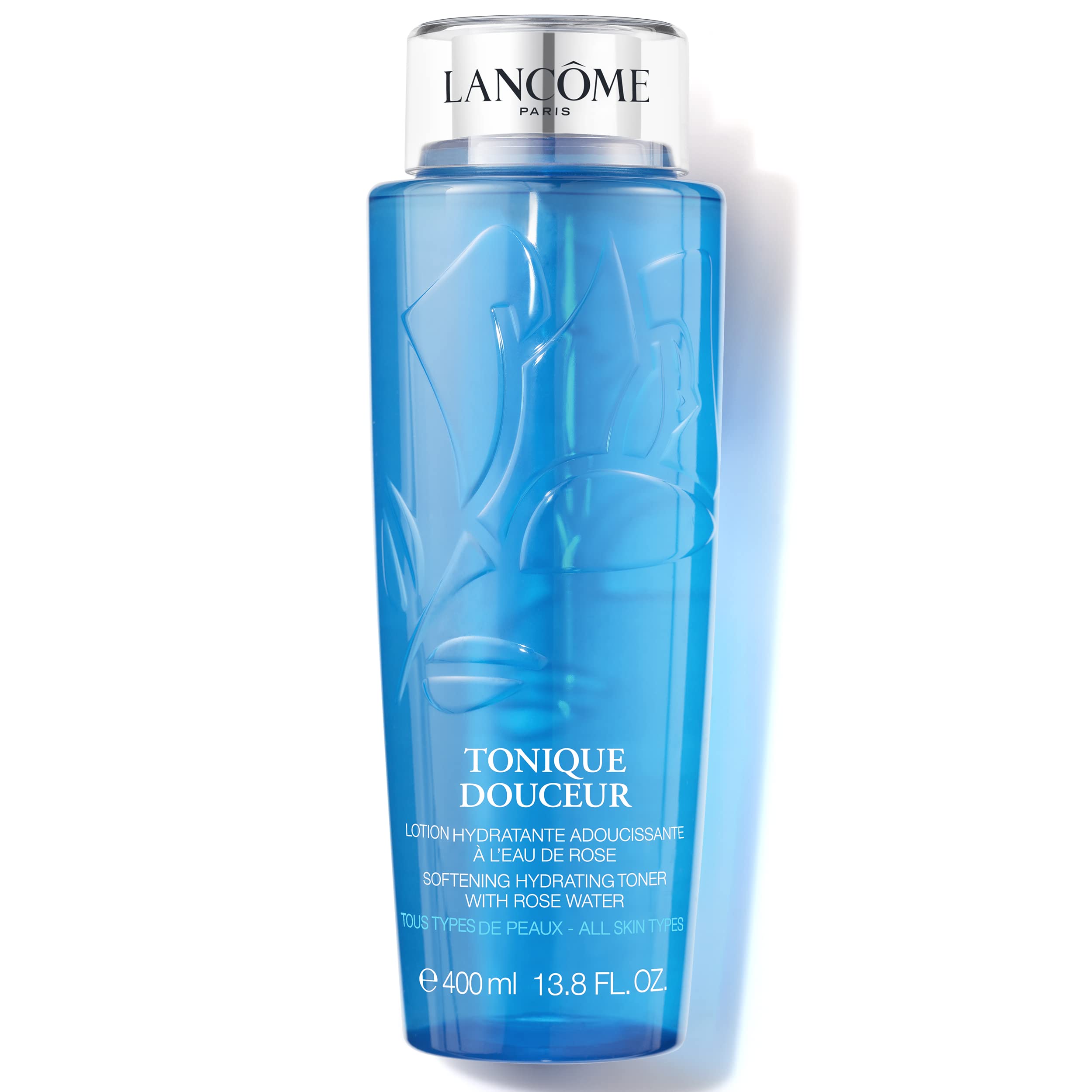 Lancôme Tonique Douceur bottle; alcohol-free toner delivering cooling hydration.