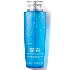 Lancôme Tonique Douceur bottle; alcohol-free toner delivering cooling hydration.