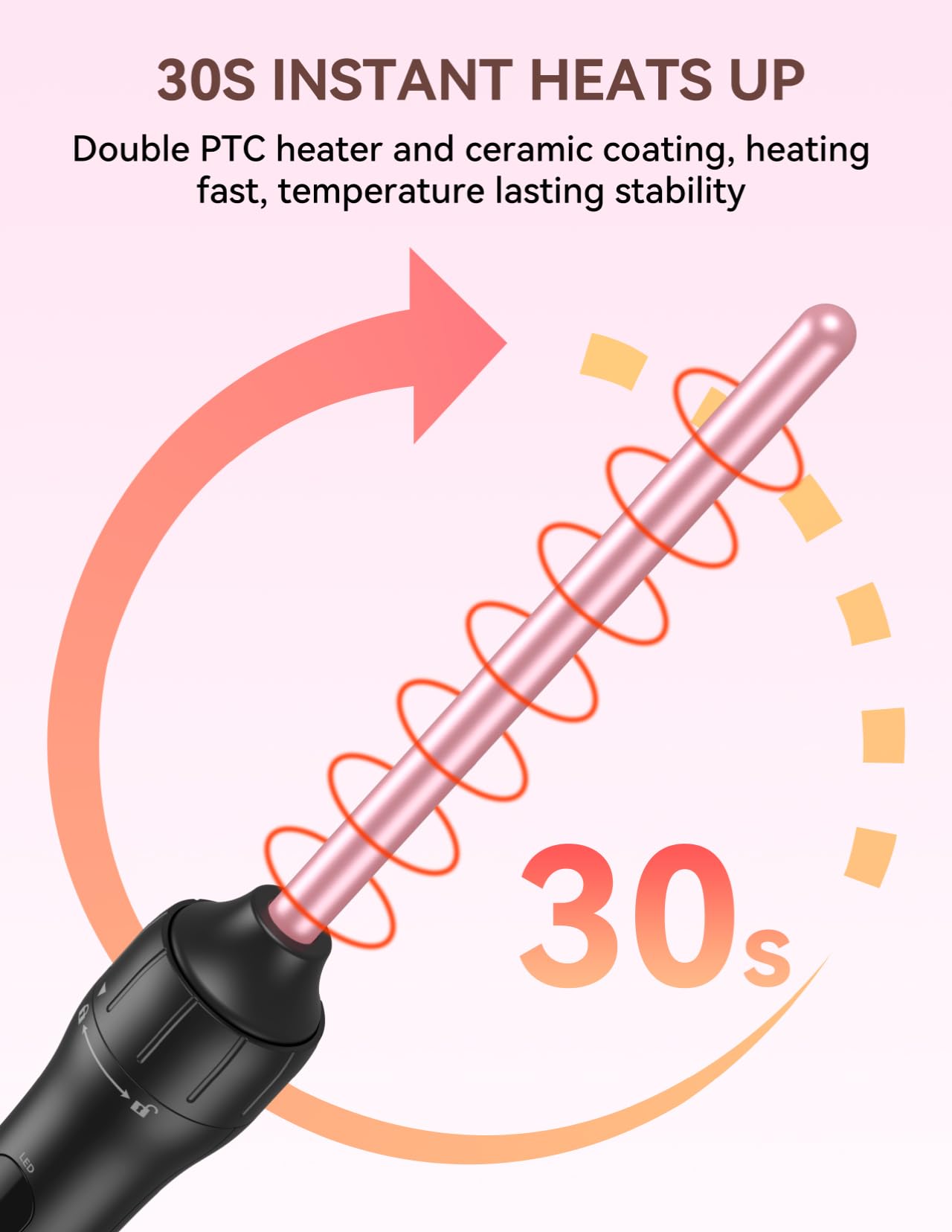 LANDOT 30-second heat-up enables quick styling sessions.