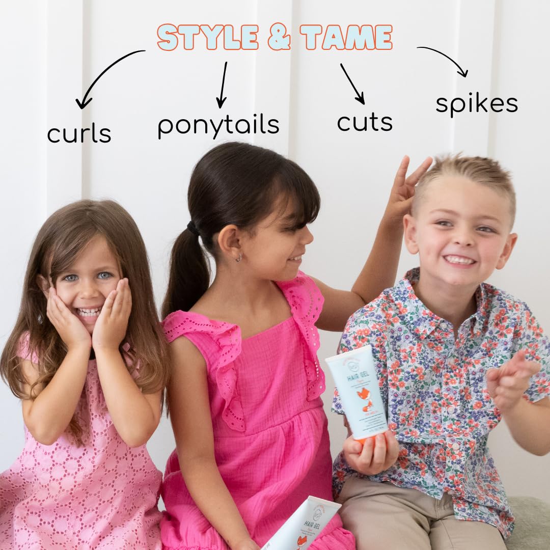 LANE & CO. Baby Hair Gel packaging highlights dermatologist-tested, all-natural formula for children