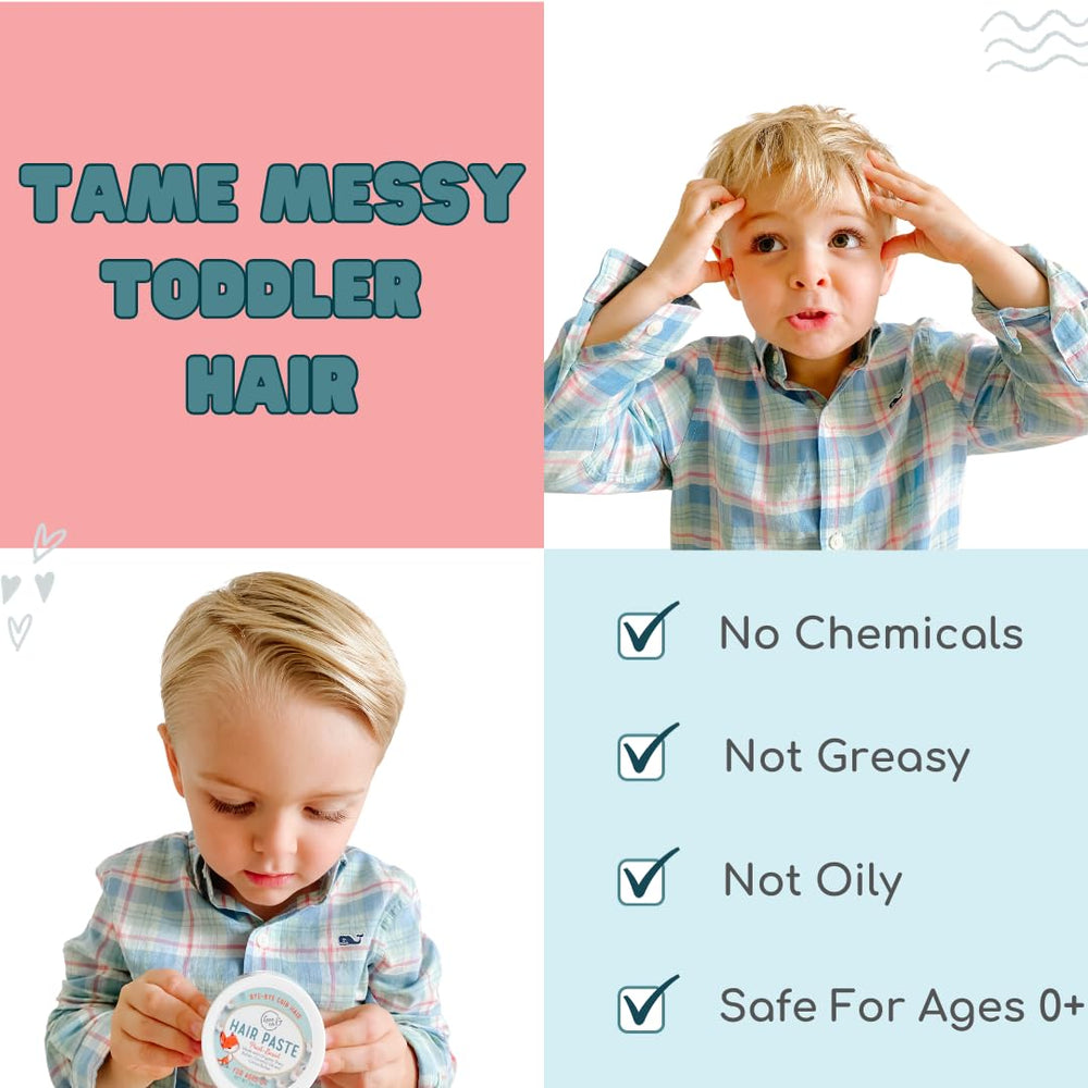 Lane & Co Hair Paste on bed head shows tame, flexible control.