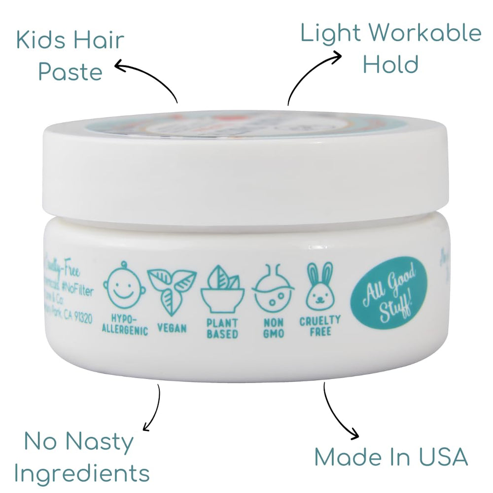 Lane & Co Hair Paste travel tub ready for on-the-go family use.