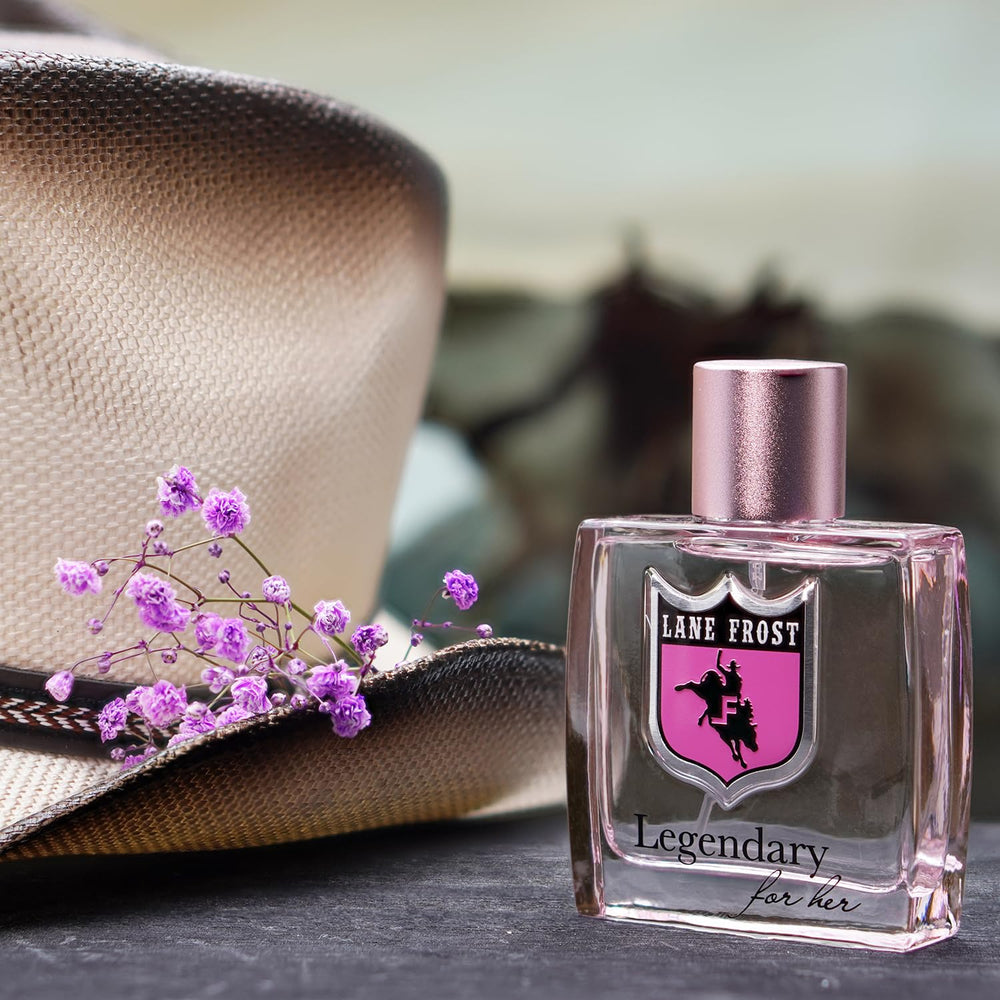 Lane Frost Legendary For Her packaging display with premium western-inspired presentation