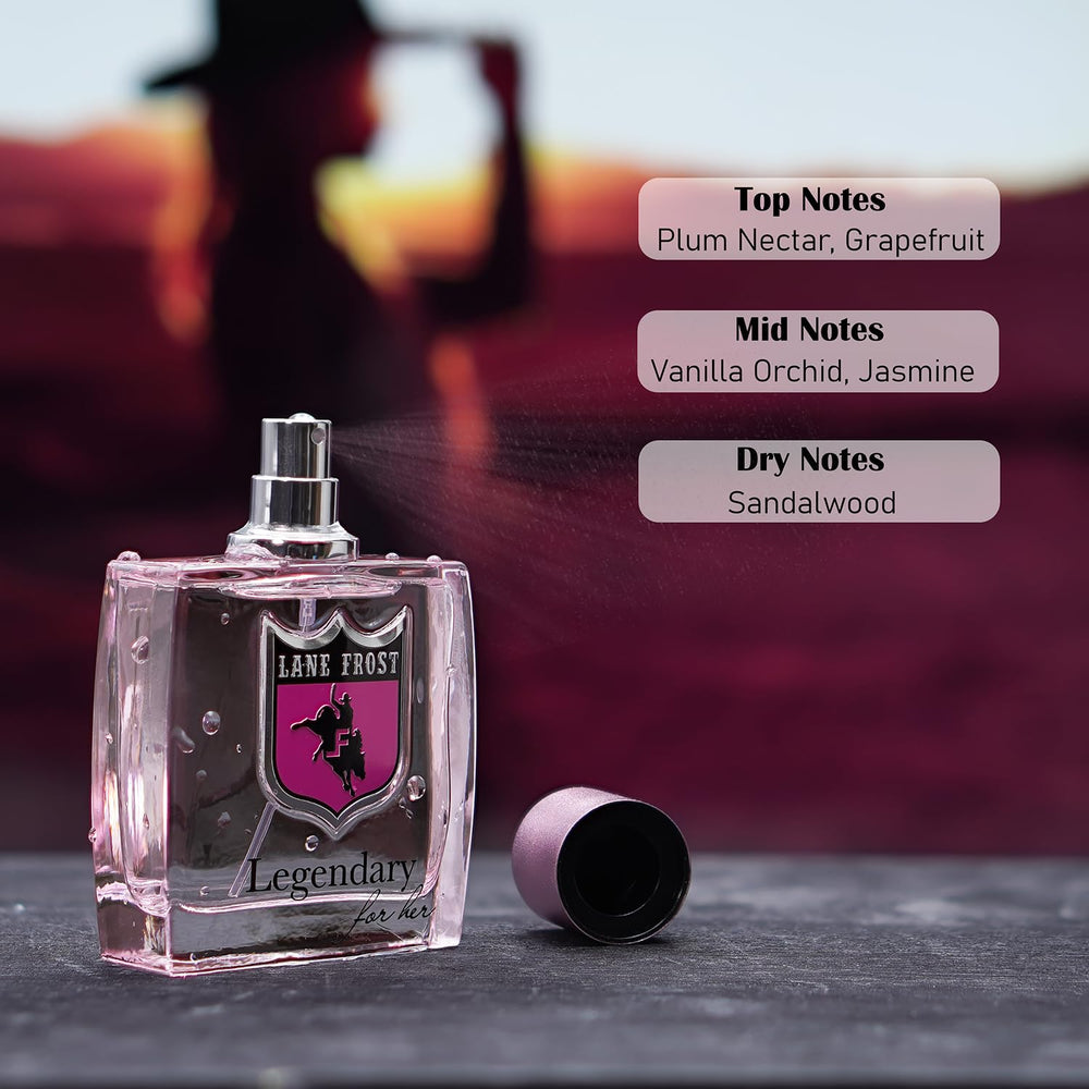 Lane Frost Legendary For Her plum note close up highlighting bright freshness