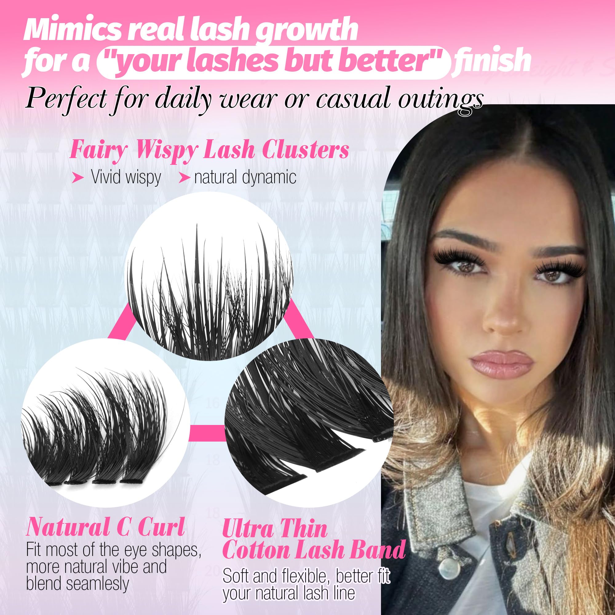 Close-up of Lanflower 3D fairy lash effect with natural depth.