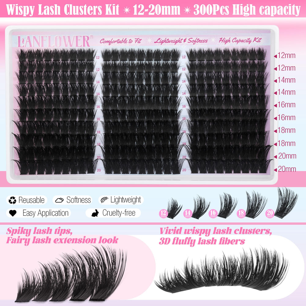 Lanflower feather-light synthetic silk lashes feel soft and comfortable all day.