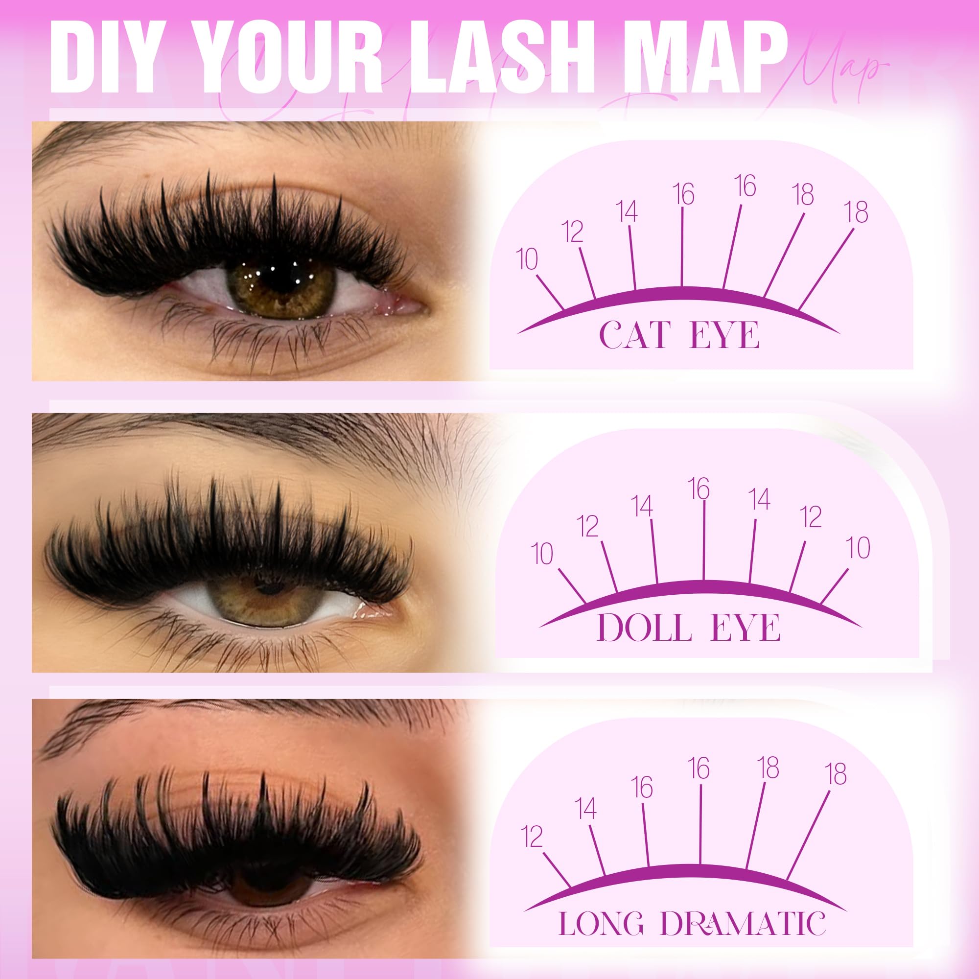 LANFLOWER premium PBT material lash clusters offer durable, high-definition volume.