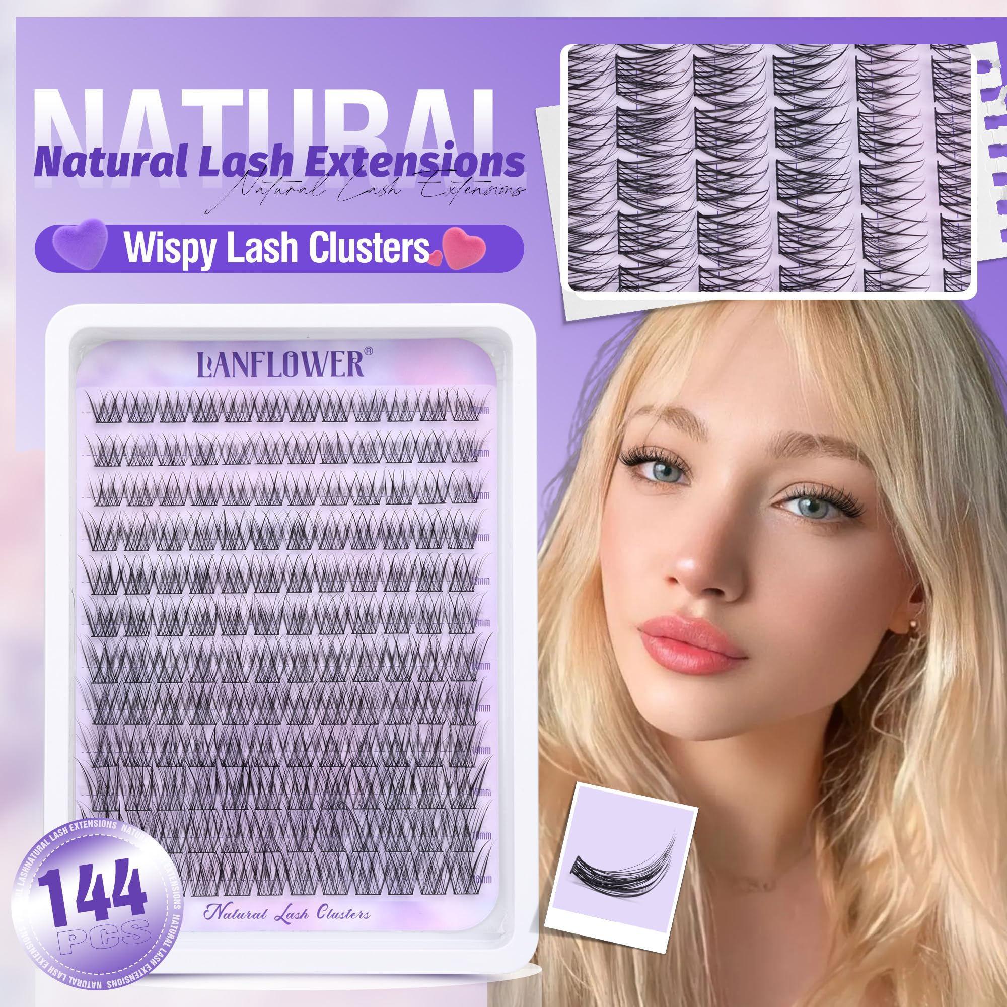 LANFLOWER 2-in-1 lash bond and seal for durable, waterproof wear.