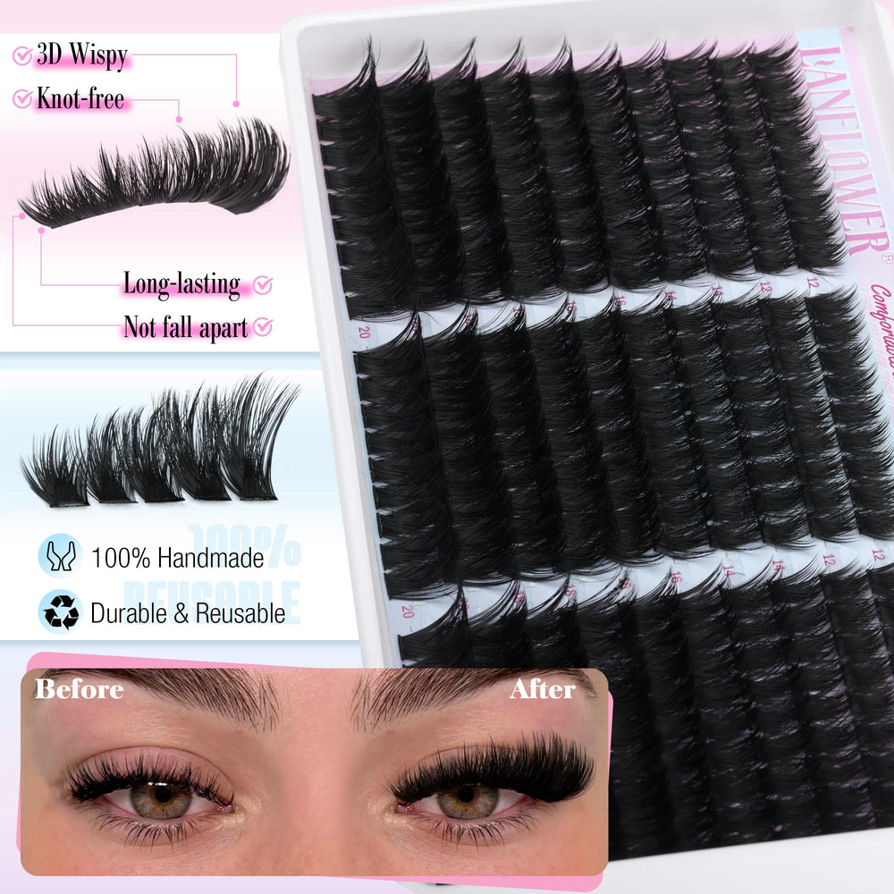 Lanflower manga wispy lashes for dramatic outer corner drama and feather-soft feel.