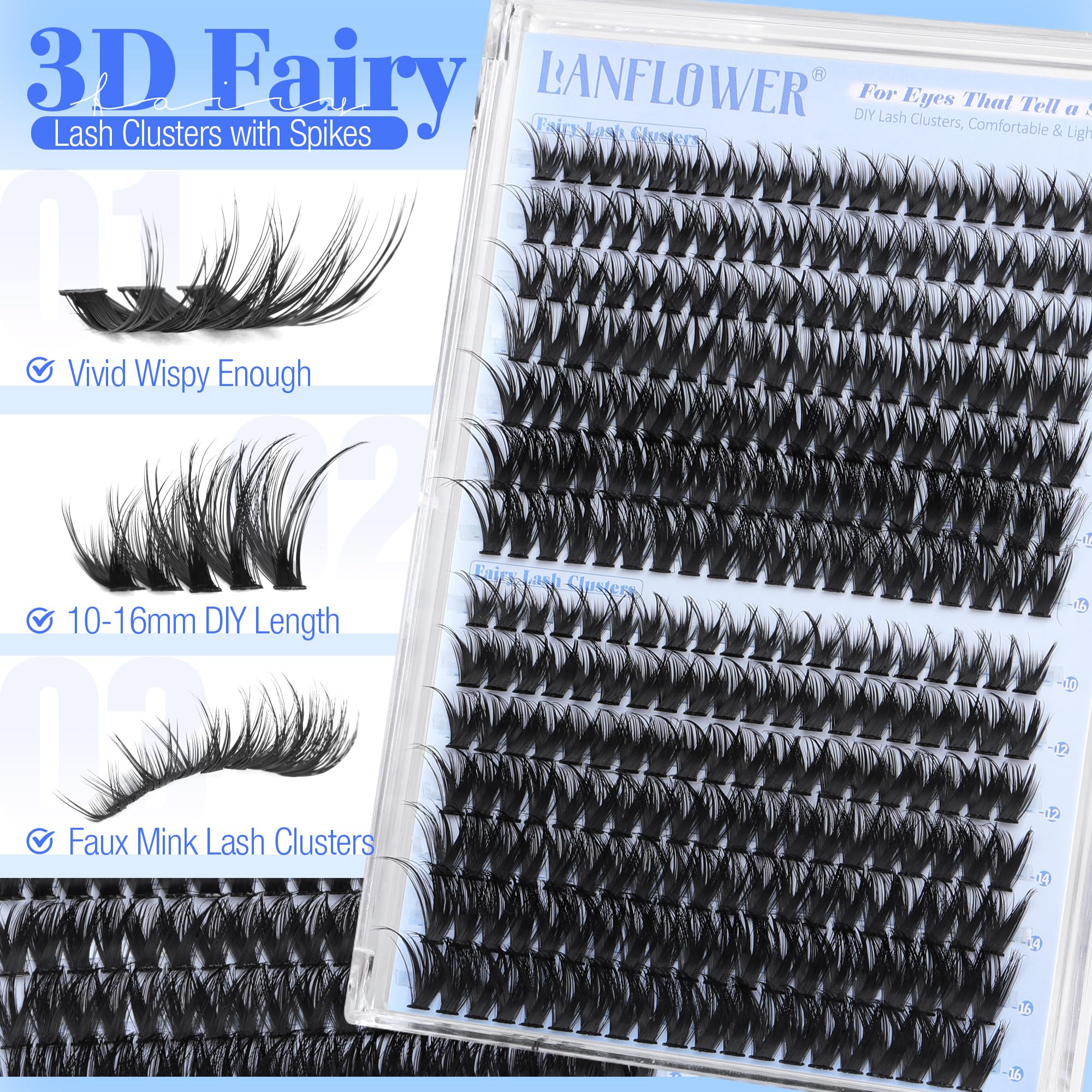 LANFLOWER natural finish lashes blend with real lashes.