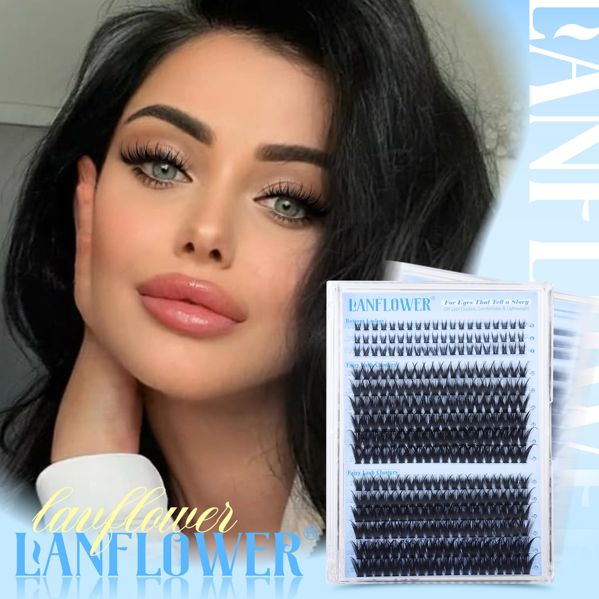 Lanflower spiky lashes with C-curve design