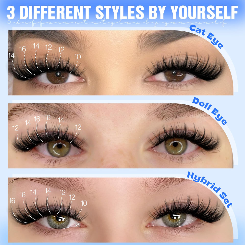 LANFLOWER wispy lash clusters natural finish for everyday polish.