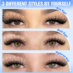 LANFLOWER wispy lash clusters natural finish for everyday polish.