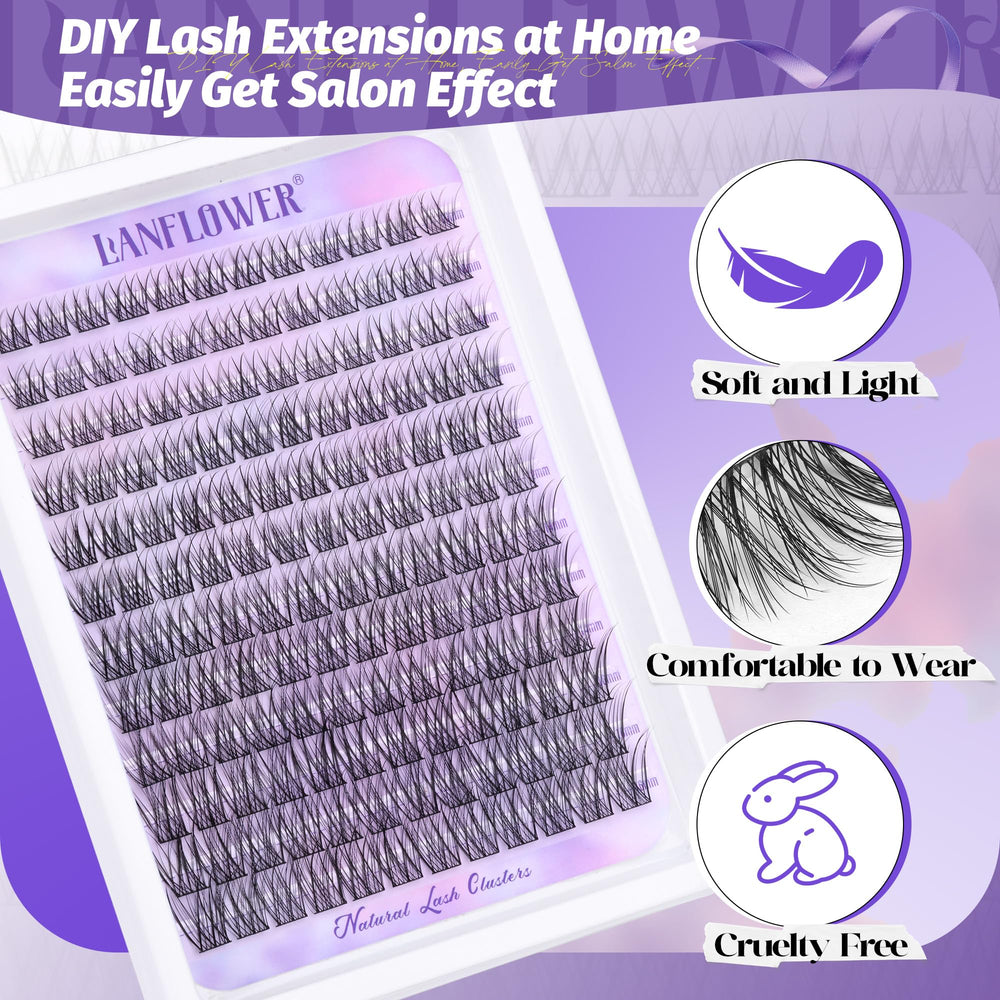 LANFLOWER wispy lash application demo for salon-like results.