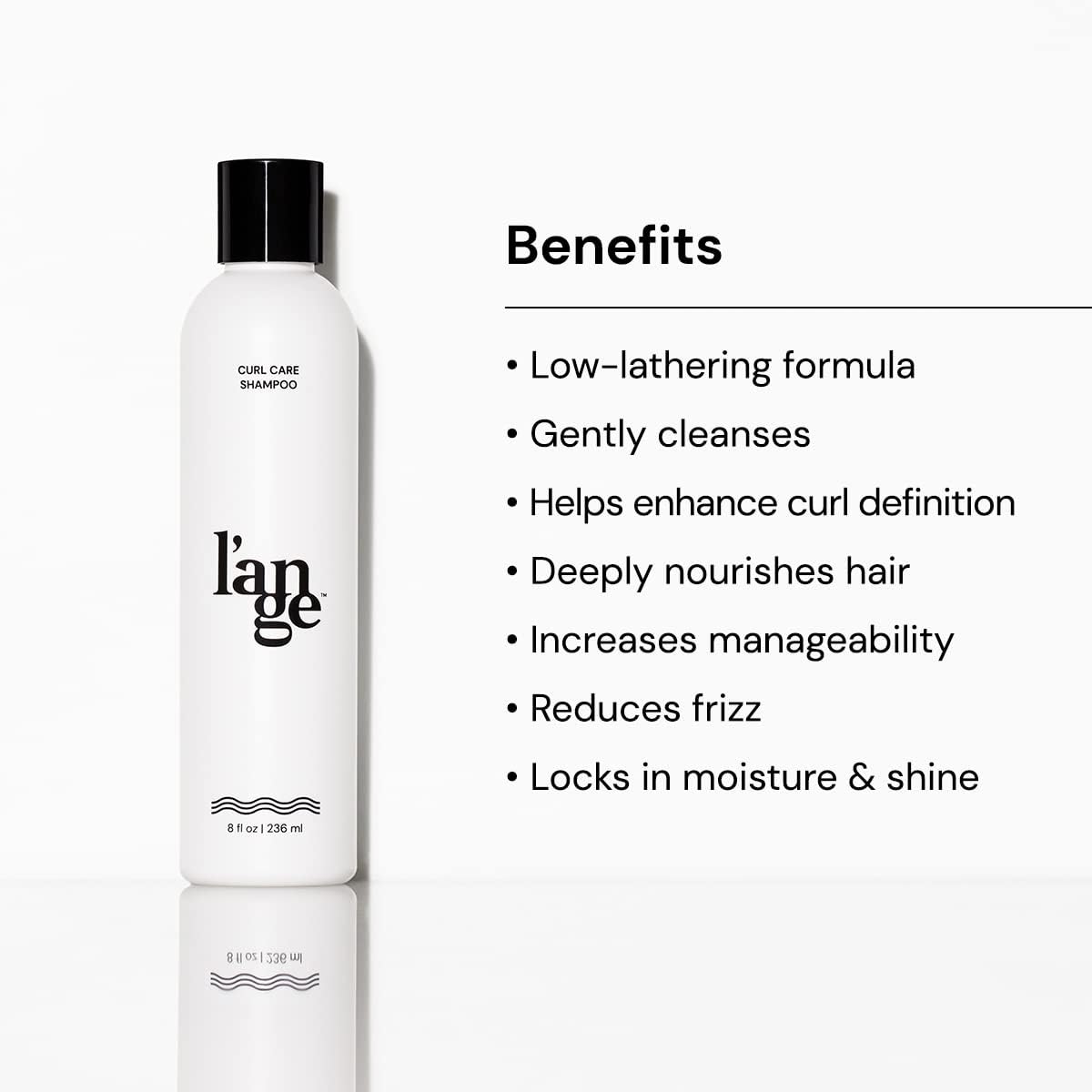 L'ANGE HAIR Curl Care Gentle Shampoo foam supports soft, hydrated curls.
