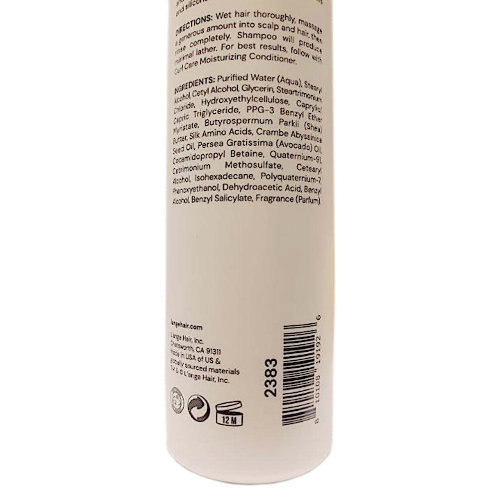 L'ANGE HAIR Curl Care Gentle Shampoo soft-curls profile emphasizes bounce.