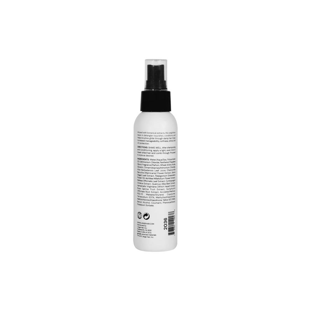 L'ANGE HAIR Replenish Leave-In Detangler on hair showing smoother texture and frizz control.