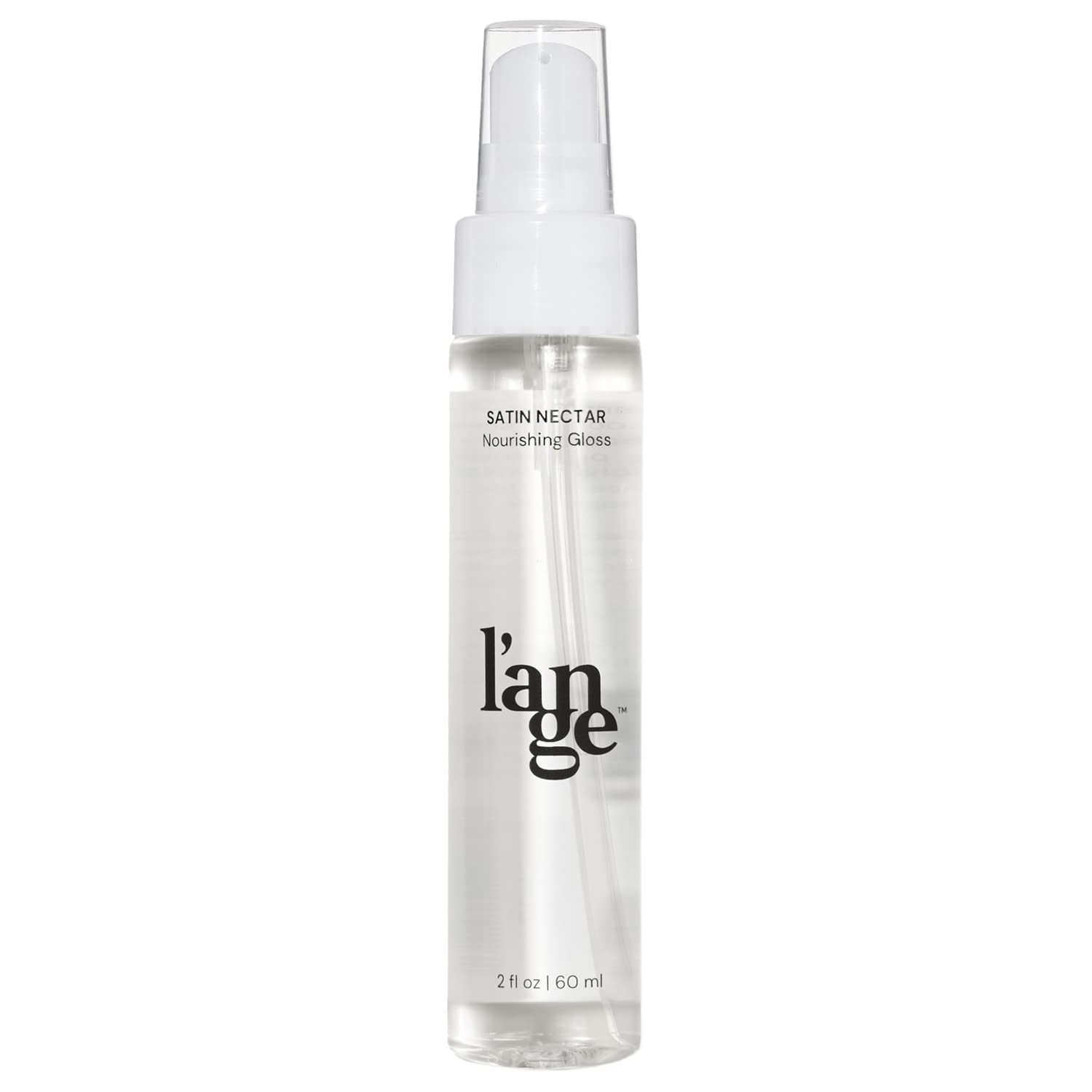 L'ANGE HAIR Satin Néctar Nourishing Gloss bottle shows a versatile, nourishing formula for all hair types.
