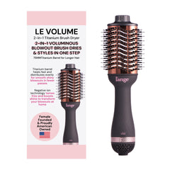 L'ANGE HAIR Le Volume with 75mm titanium barrel for smooth, voluminous blowouts.