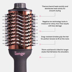 Le Volume titanium barrel close-up showing even heat distribution for shine.