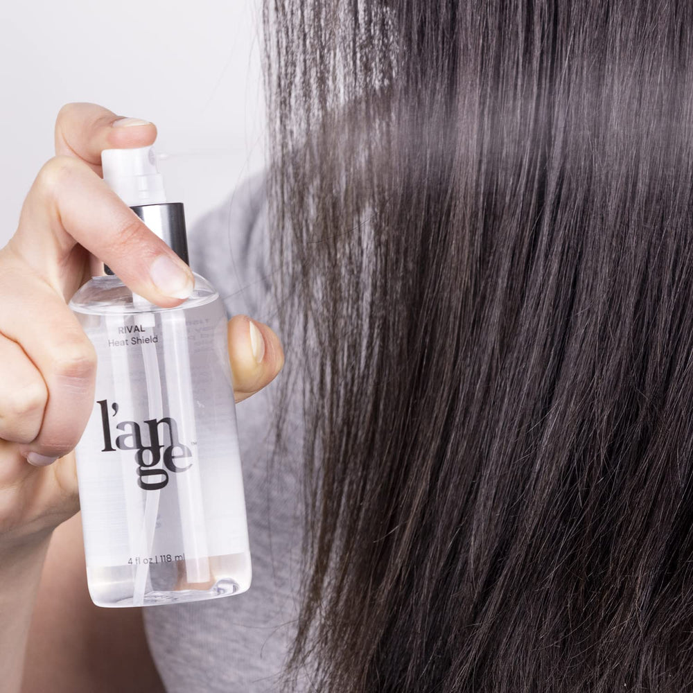 L'ANGE RIVAL Heat Shield after-use glow on hair for lustrous look.