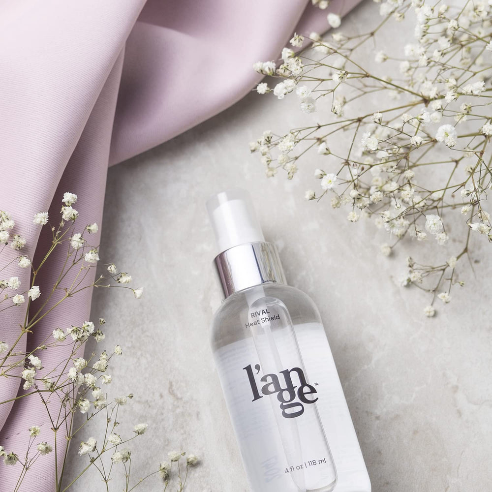 L'ANGE RIVAL Heat Shield packaging on display, paraben-free formula.