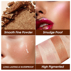 LANGMANNI brightening powder highlights eyelids and inner corners with gentle shimmer.