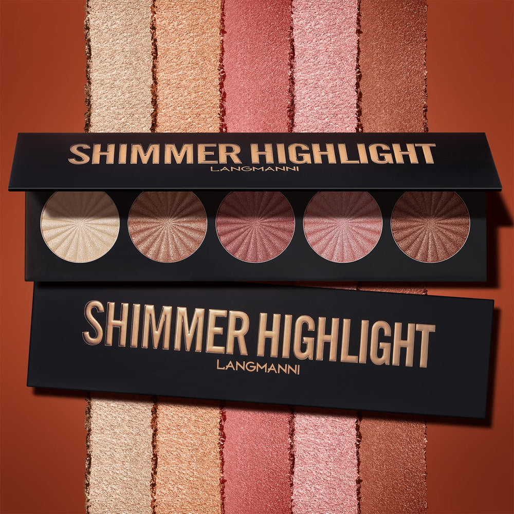 LANGMANNI five-color set adapts across skin tones for luminous finish.