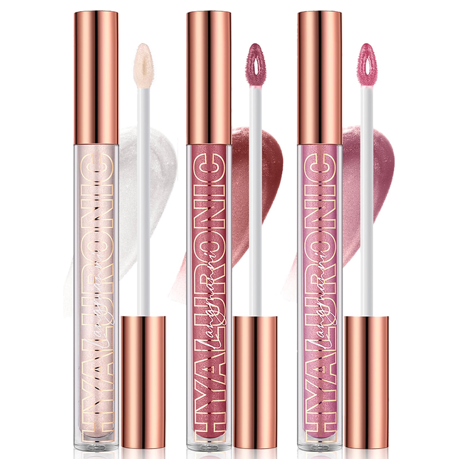 LANGMANNI lip gloss tubes close-up, hydrating formula for smooth lips.