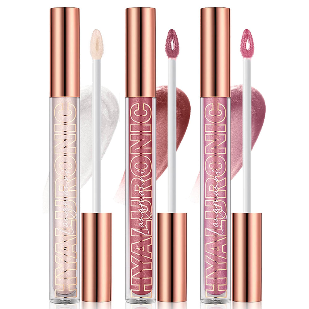 LANGMANNI lip gloss tubes close-up, hydrating formula for smooth lips.