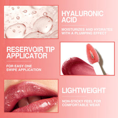 LANGMANNI gloss swatches on skin showing shine and color.