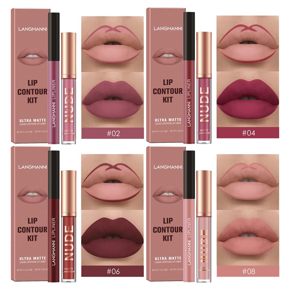 Langmanni lipliner collection shows color range for precise lip definition.