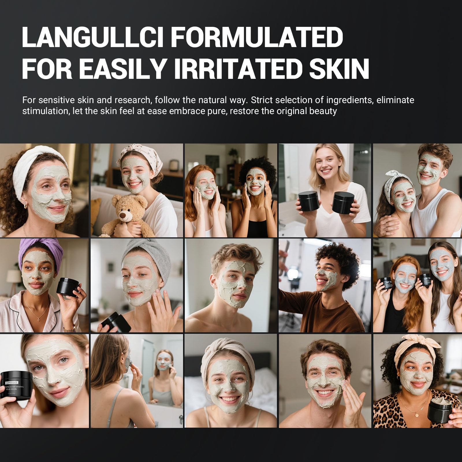 LANGULLCI kaolin mud mask daily-use benefits for balanced skin.