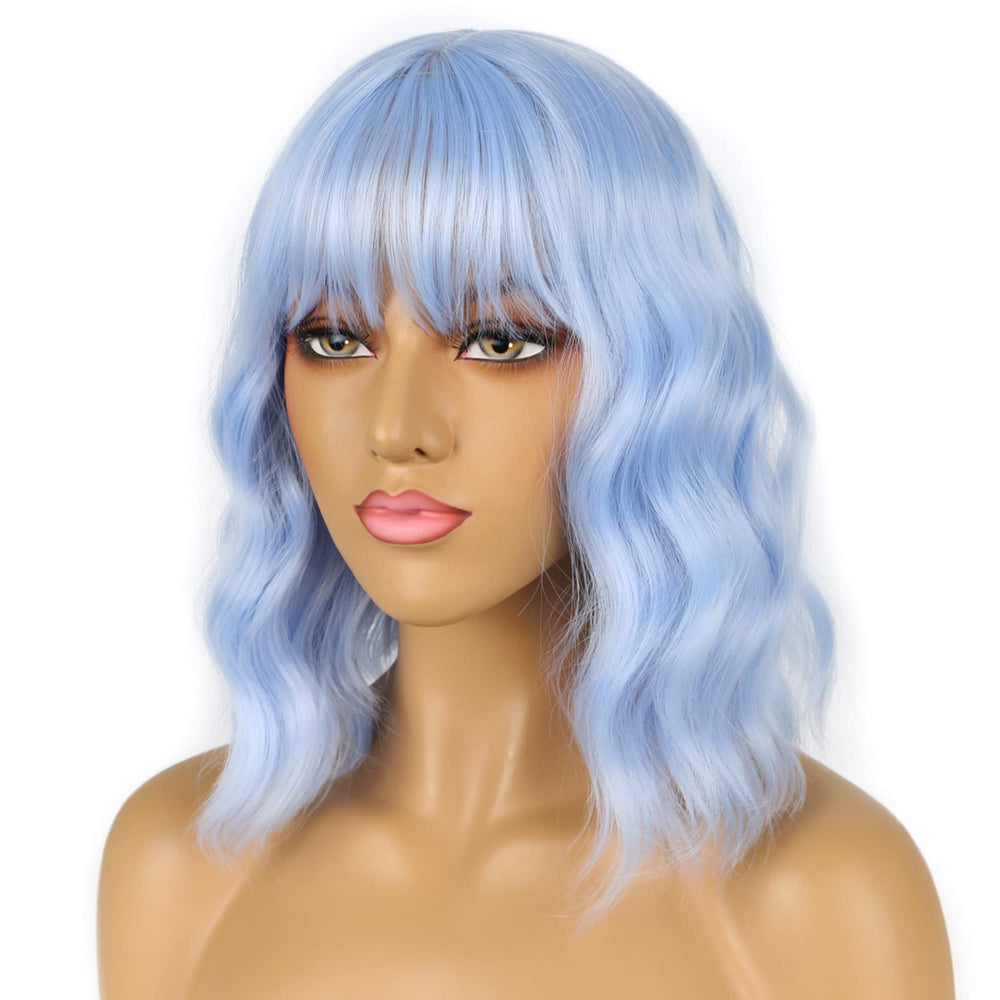 LANICE loose wavy blue 12-inch wig adds soft volume for events
