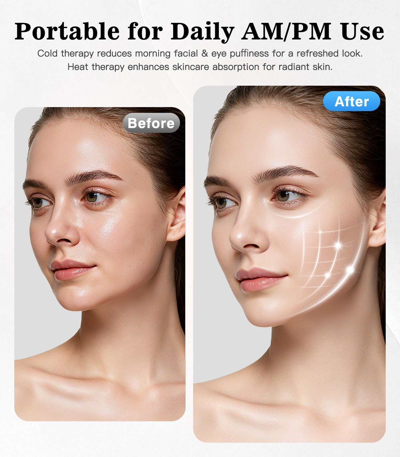 Lanieney Depuffing Wand warm mode with adjustable temps boosts circulation and absorption