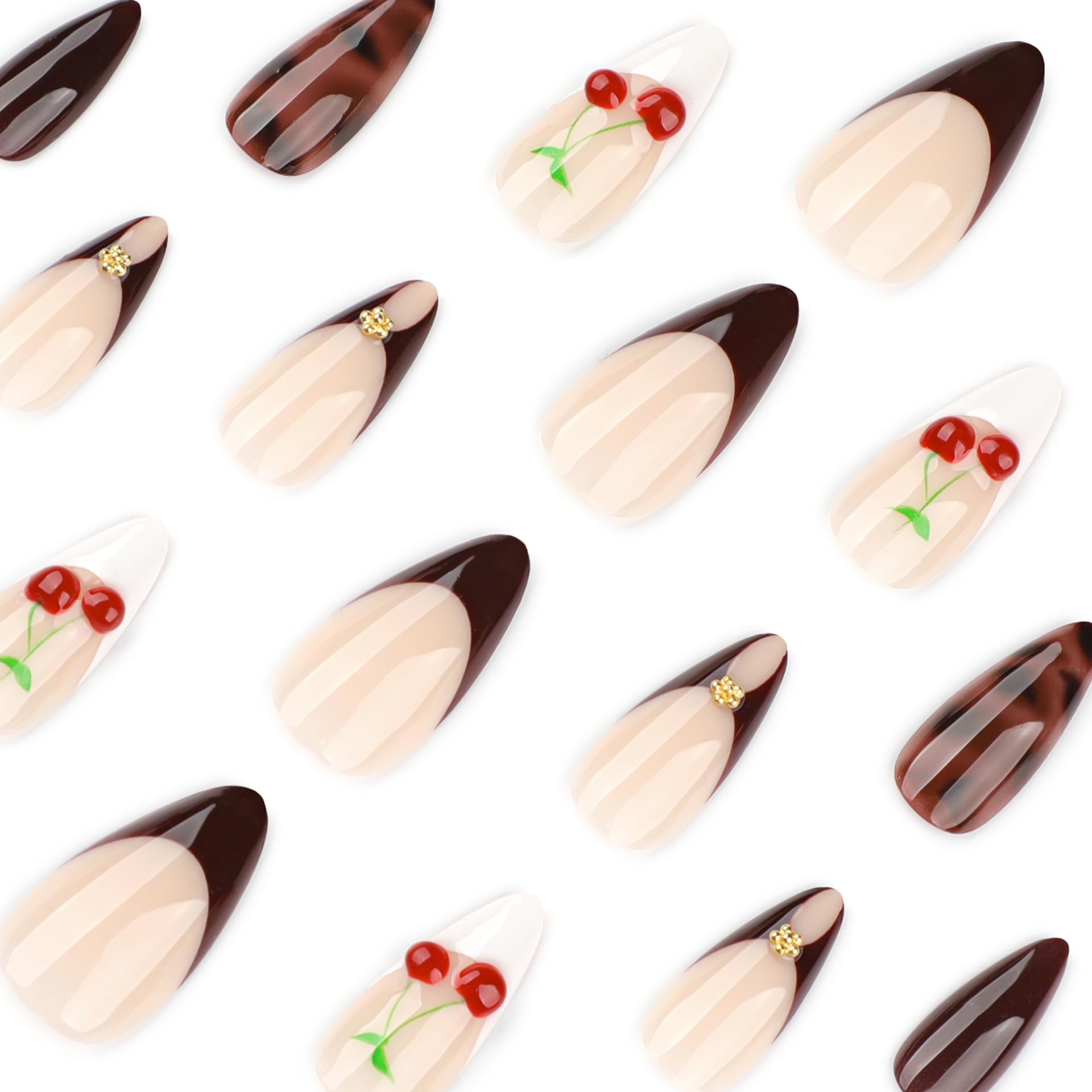 Lankensuixi 24-piece full-cover nail kit providing versatile sizes