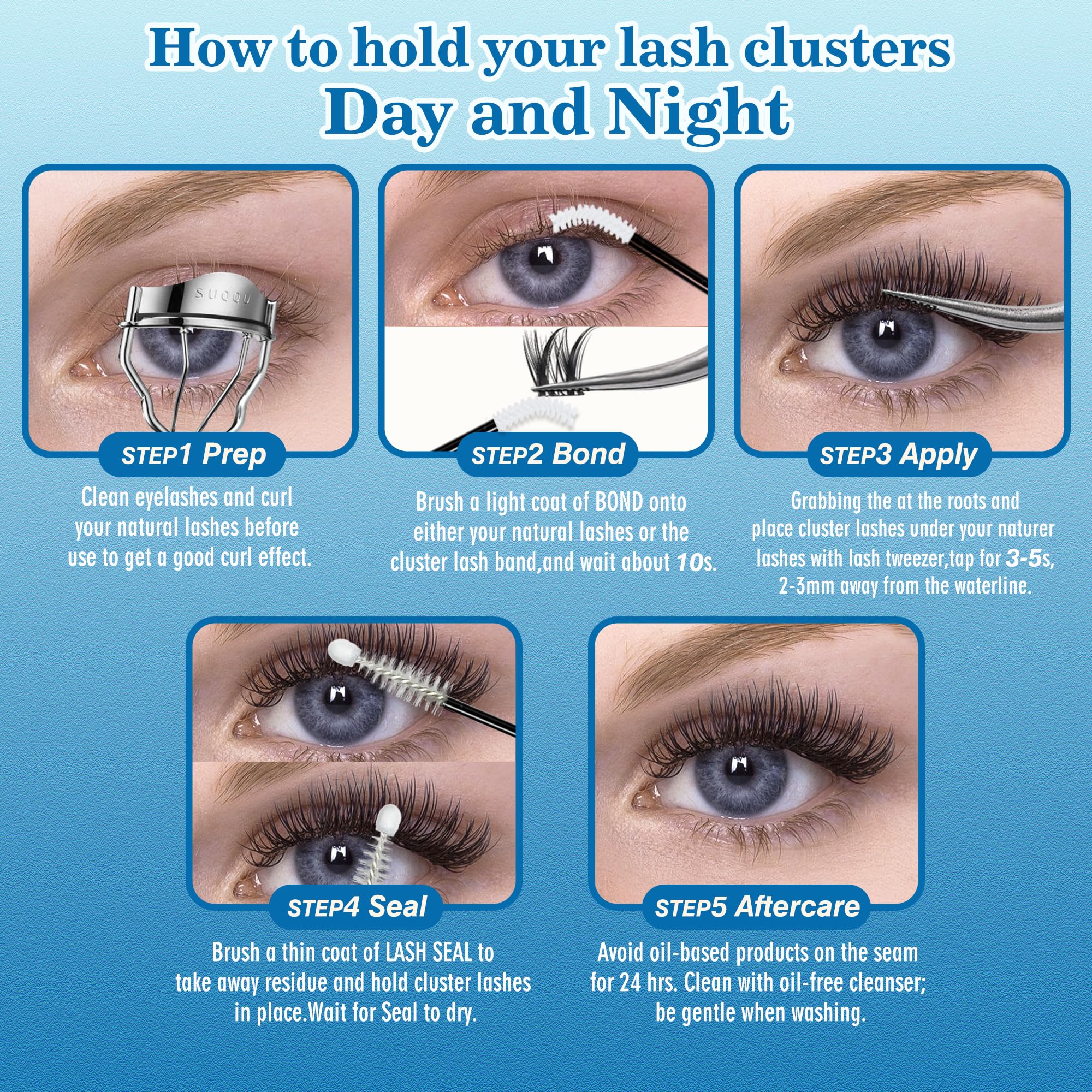 LANKIZ lash cluster glue in clear liquid form for seamless look