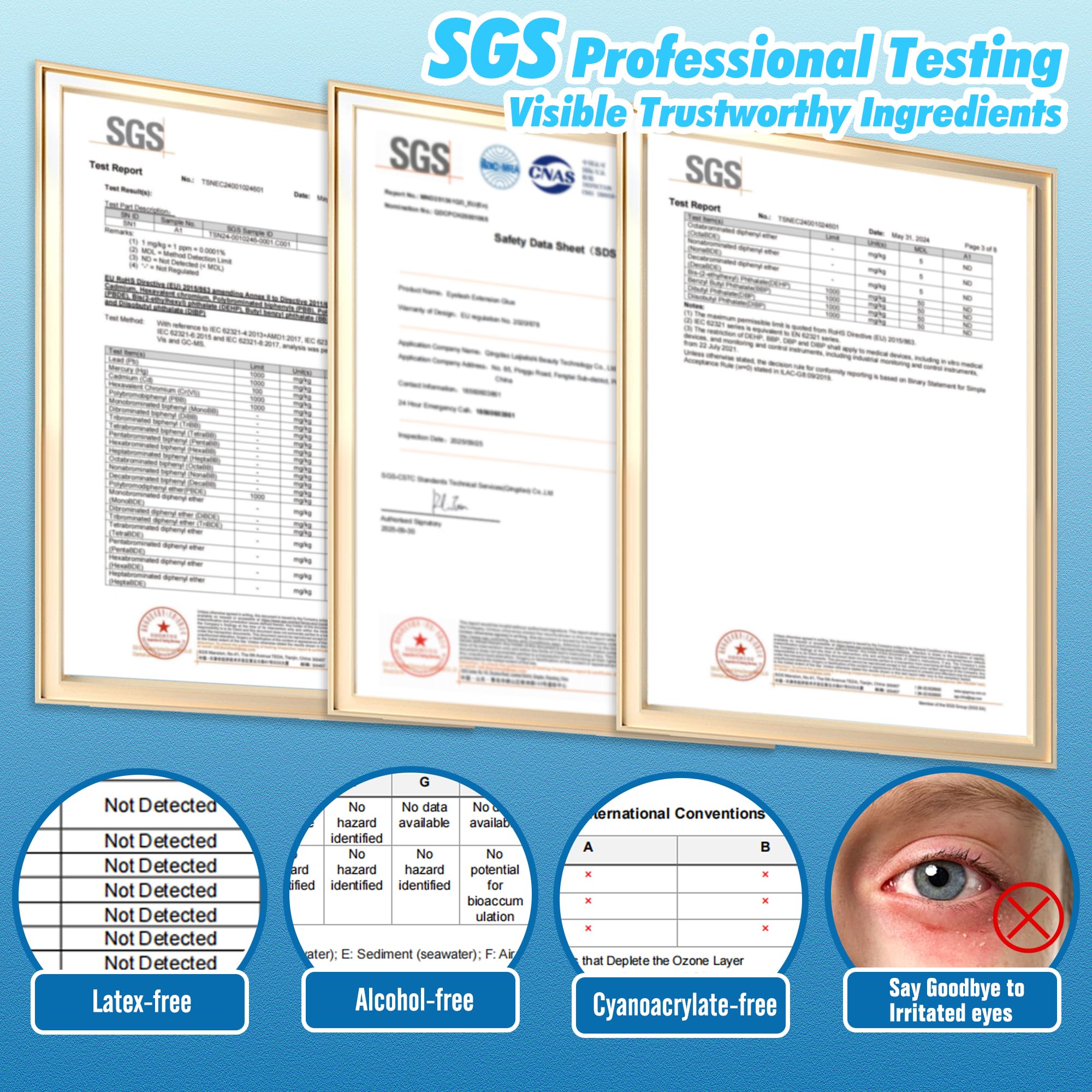 LANKIZ lash cluster glue safety label for sensitive eyes
