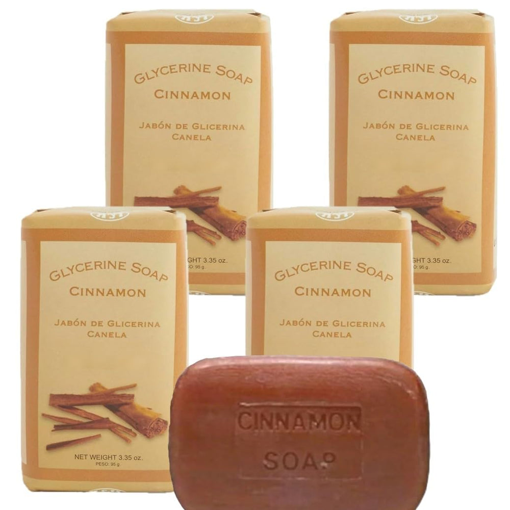 Lanman & Kemp cinnamon soap bar pack 4 for convenient daily cleansing and travel-ready use.