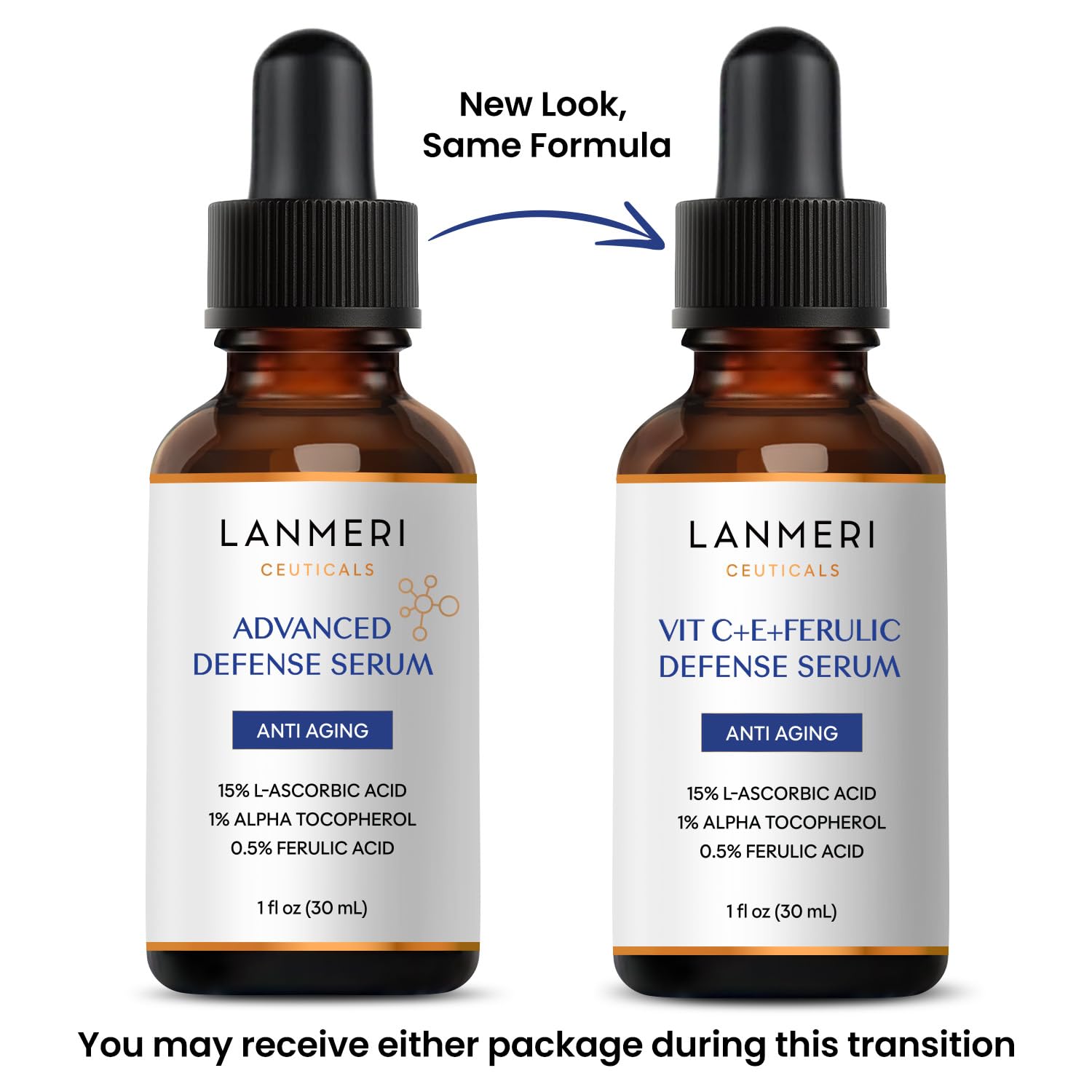 Lanmeri Ceuticals serum dispenser pump closeup for easy, fast-absorbing application