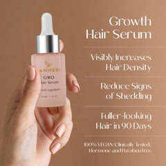 Lanmeri serum being applied to the scalp showing lightweight, fast-absorbing texture.