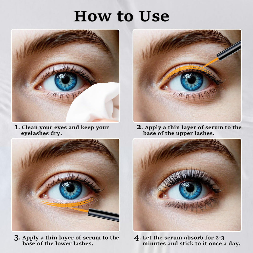 Lanonano lash serum daily-use scene demonstrates quick twice-daily routine.