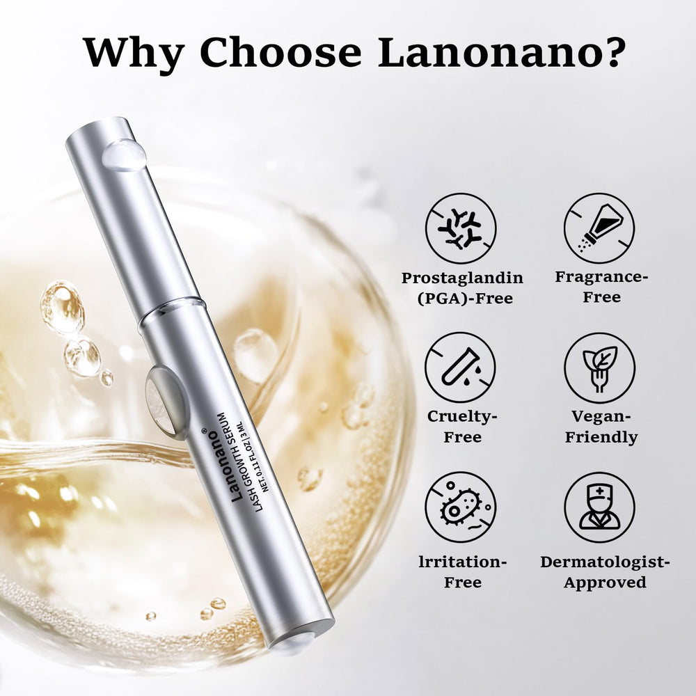 Lanonano Lash Serum ingredients list notes natural, nourishing components.