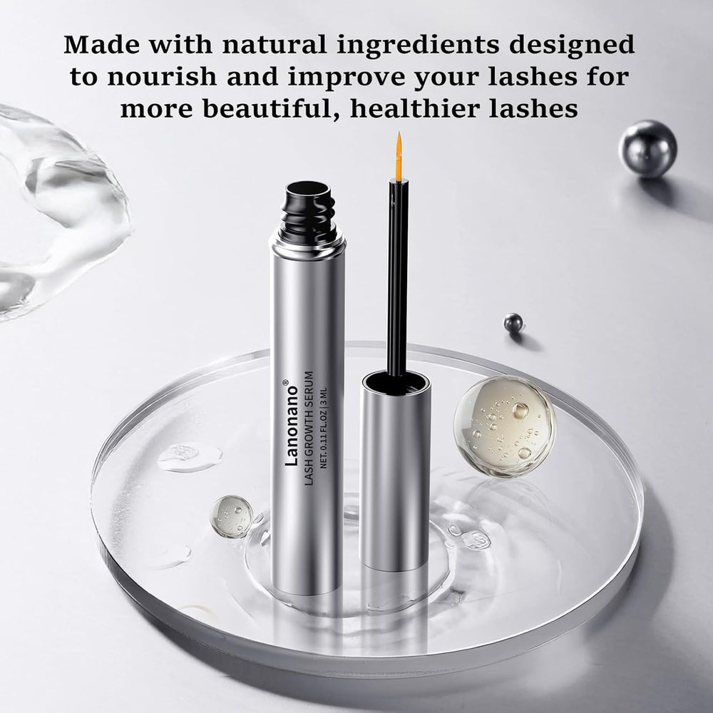 Lanonano Lash Serum night routine setup for restful beauty ritual.