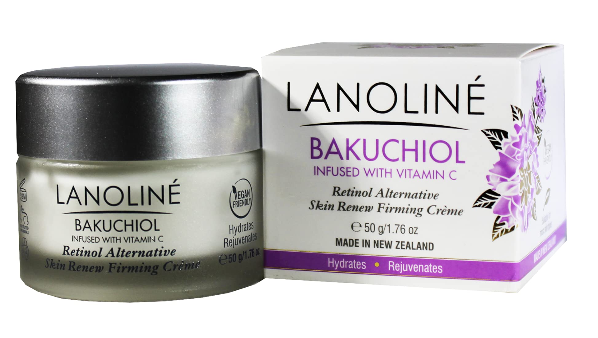 Lanoline Bakuchiol with Vitamin C ingredient view enhances glow.