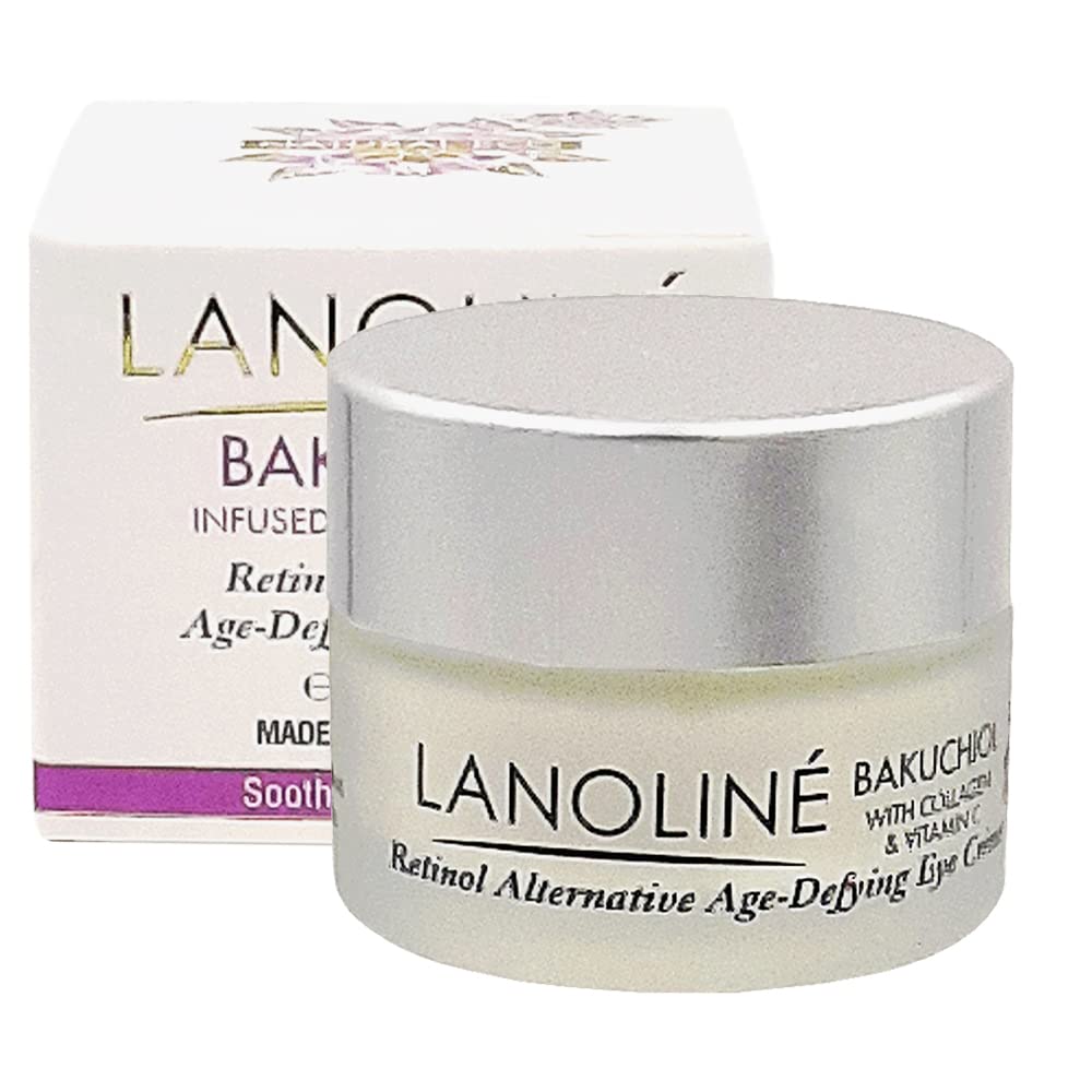 Lanoline Bakuchiol Eye Cream jar showing rich texture for smooth under-eye skin