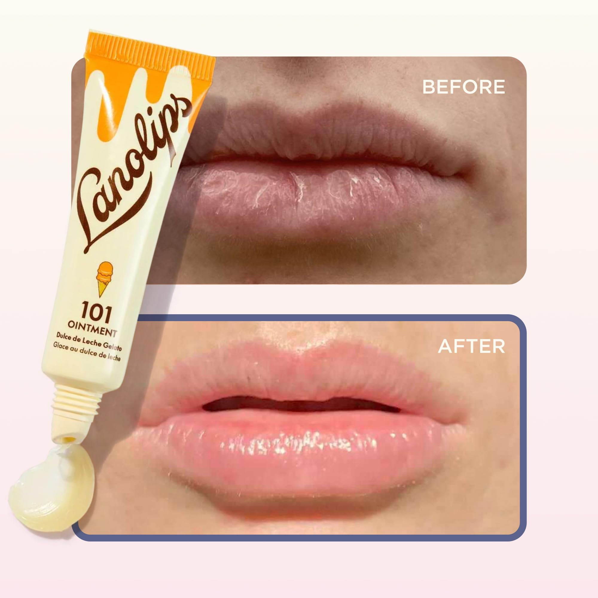 Cruelty-free emblem beside Lanolips 101 Ointment packaging.