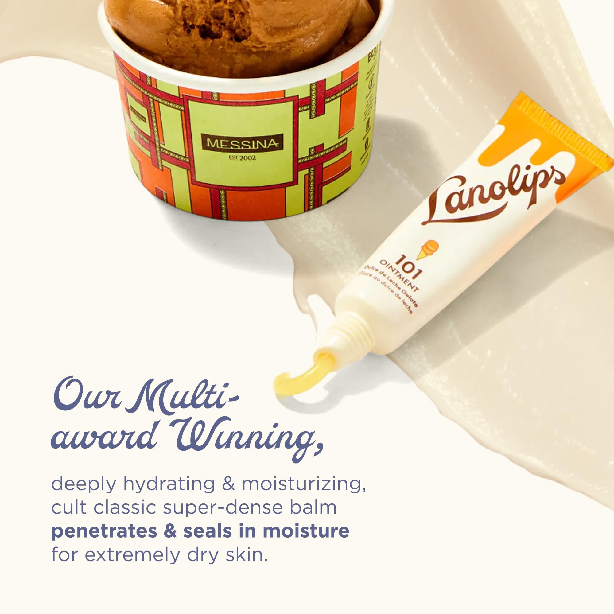 Ingredients close-up showing natural lanolin for deep moisture.