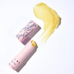 Lanolips Lanostick ingredients-castor-jojoba-lanolin close-up highlights natural oils nourishing lips.