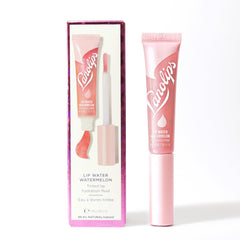 Lanolips Lip Water Watermelon gloss shot highlighting hydrating shine from hyaluronic acid